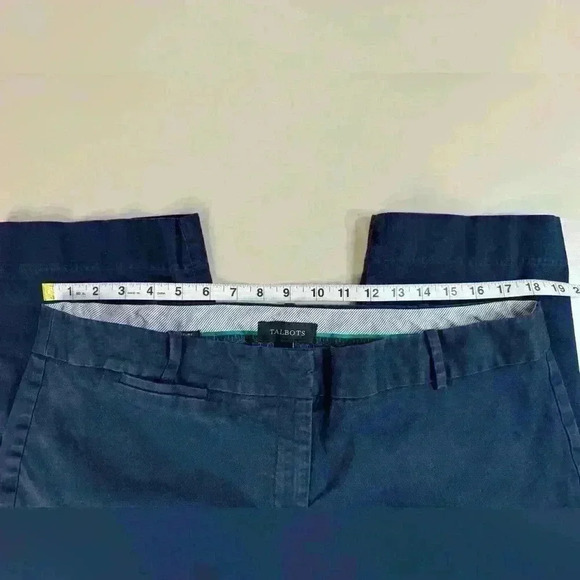 Talbots Signature Navy Ankle CropStraight Leg Khaki Chino Pants Women’s 16 Fall - Picture 3 of 12